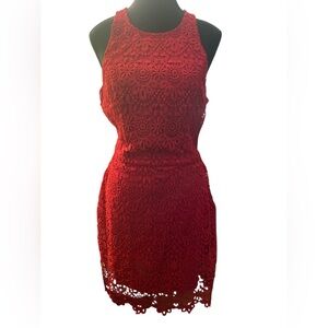 HOLLISTER Elegant Red Lace Dress L NWT